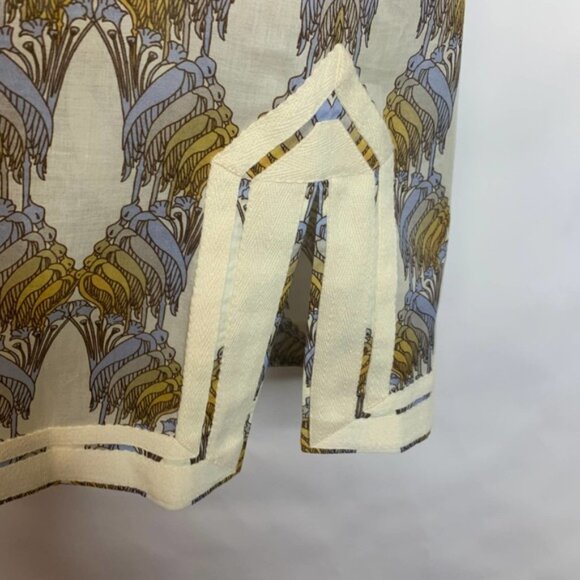 Tory Burch sand Deco Crane Print Tunic Sz Small - Picture 9 of 9